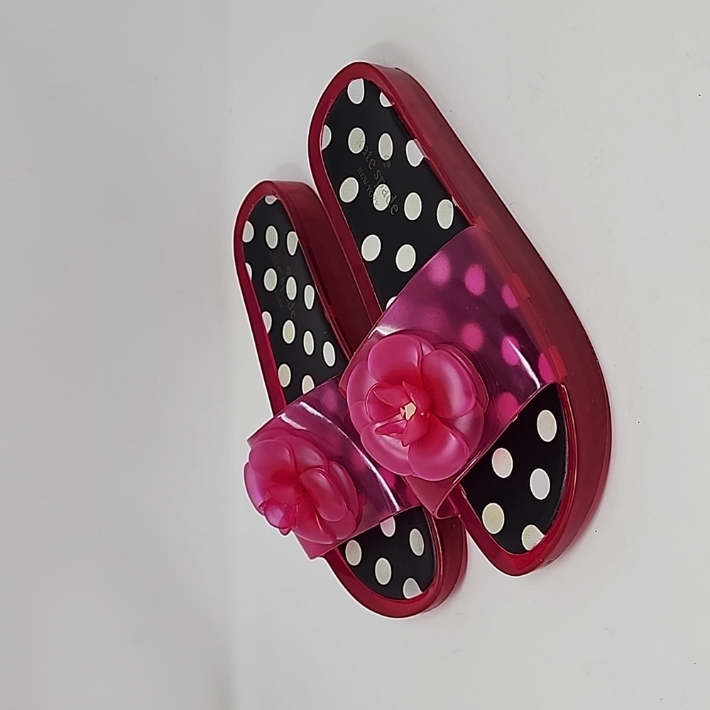 Kate Spade Pink Polka Dot Jelly Slide Sandals Size 9